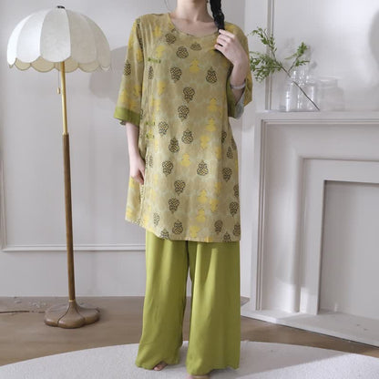 Loungewear-Set mit Kürbismuster im orientalischen Stil - image 8