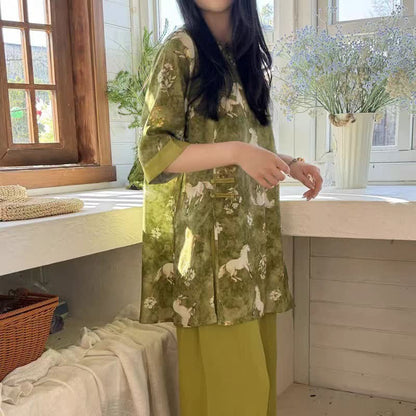 Loungewear-Set mit Pferdeprint im orientalischen Stil - image 6