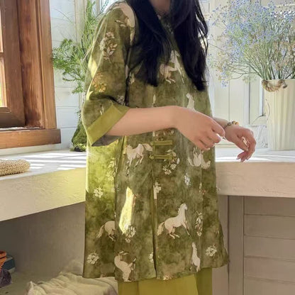 Loungewear-Set mit Pferdeprint im orientalischen Stil - image 7