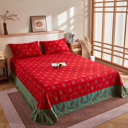 Baumwollgaze-Glücksbeutel-Jacquard-Steppdecke - Spannbettlaken mit 2 Kissenbezügen - 245cm x 250cm - image 7