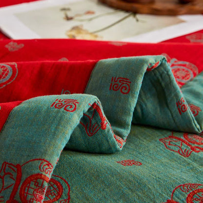 Baumwollgaze-Glücksbeutel-Jacquard-Steppdecke - image 9