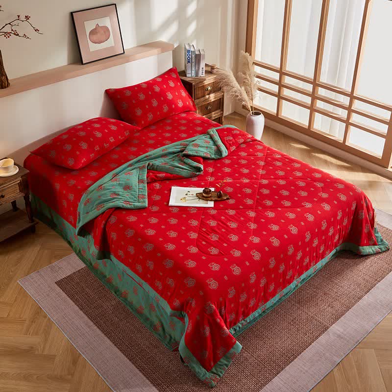 Baumwollgaze-Glücksbeutel-Jacquard-Steppdecke - image 5