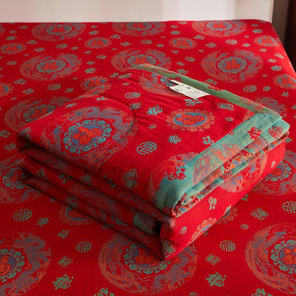 Retro-Jacquard-Steppdecke aus Baumwollgaze - image 6