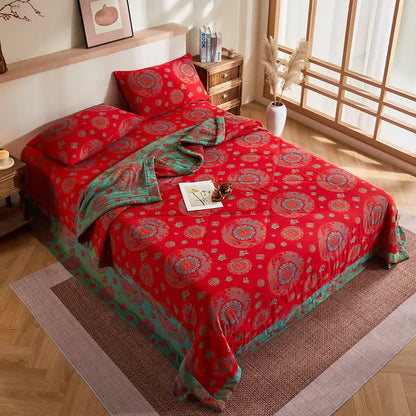 Retro-Jacquard-Steppdecke aus Baumwollgaze - image 3