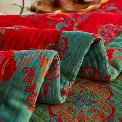 Vintage-Pferde-Jacquard-Steppdecke aus Baumwollgaze - image 10