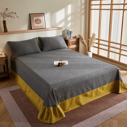 Baumwollgaze-Jacquard-Steppdecke mit dezentem Muster - Spannbettlaken mit 2 Kissenbezügen - 245cm x 250cm - image 6