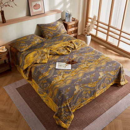 Baumwollgaze-Berg- und Bambus-Jacquard-Steppdecke - image 4