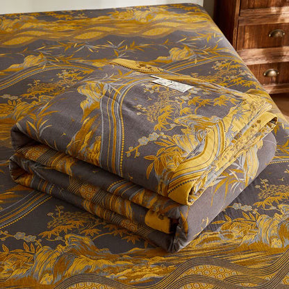 Baumwollgaze-Berg- und Bambus-Jacquard-Steppdecke - image 7