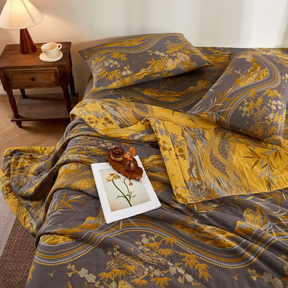Baumwollgaze-Berg- und Bambus-Jacquard-Steppdecke - image 5