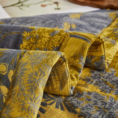 Jacquard-Steppdecke aus Baumwollgaze mit botanischem Baummuster - image 10