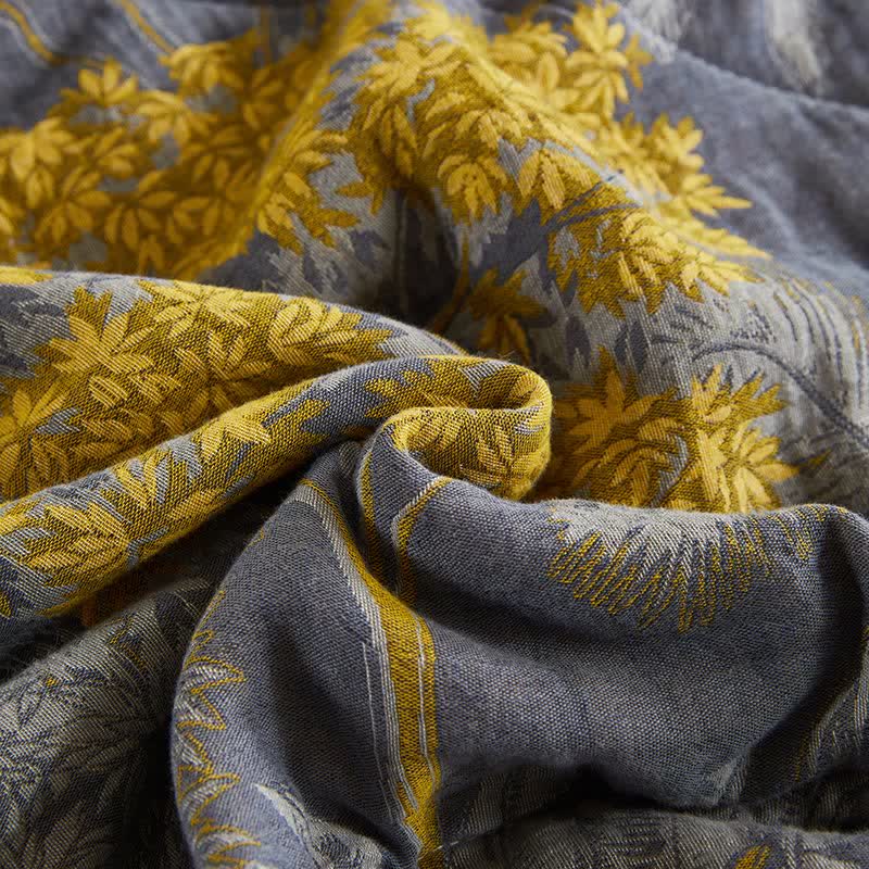 Jacquard-Steppdecke aus Baumwollgaze mit botanischem Baummuster - image 9