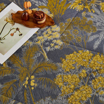 Jacquard-Steppdecke aus Baumwollgaze mit botanischem Baummuster - image 8