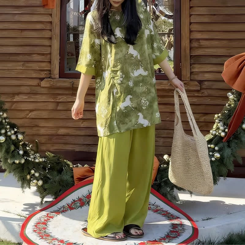 Loungewear-Set mit Pferdeprint im orientalischen Stil - image 4