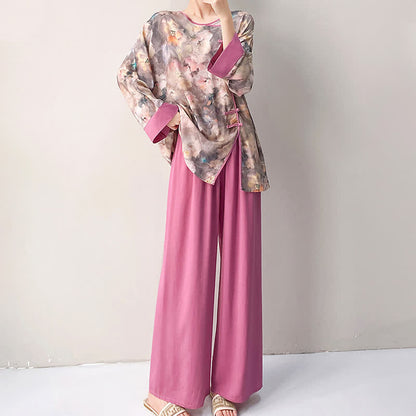 Künstlerisches Loungewear-Set mit floralem, orientalisch inspiriertem Muster - image 3