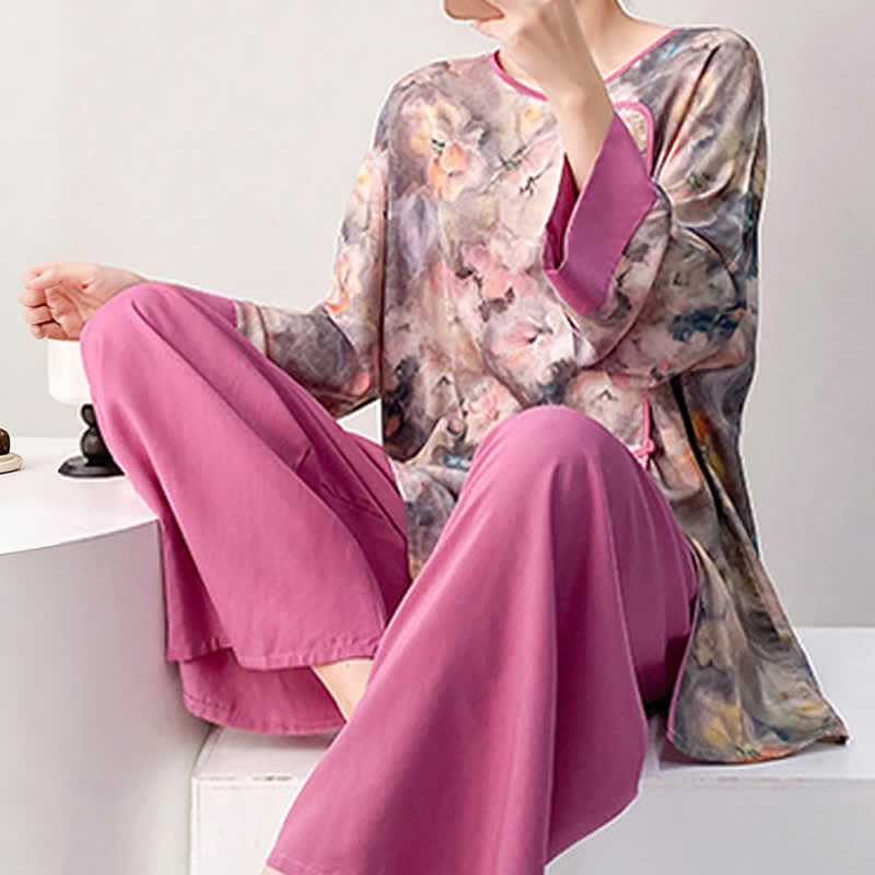 Künstlerisches Loungewear-Set mit floralem, orientalisch inspiriertem Muster - image 5