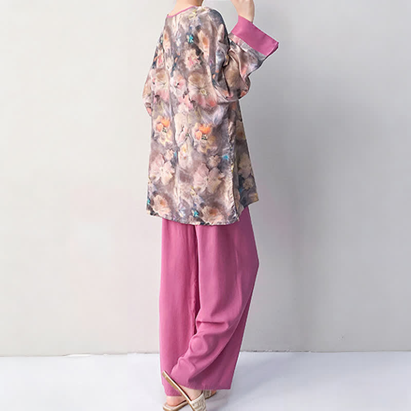 Künstlerisches Loungewear-Set mit floralem, orientalisch inspiriertem Muster - image 4