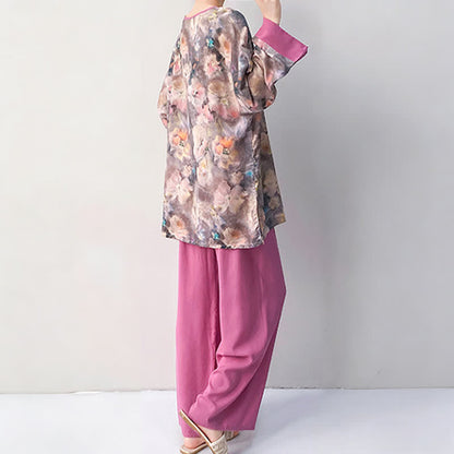 Künstlerisches Loungewear-Set mit floralem, orientalisch inspiriertem Muster - image 4