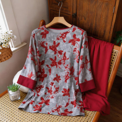 Vintage Loungewear-Set mit Blumenmuster im orientalischen Stil - image 5