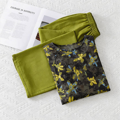 Retro-Pyjama-Set mit Blumenmuster im orientalischen Stil - image 7