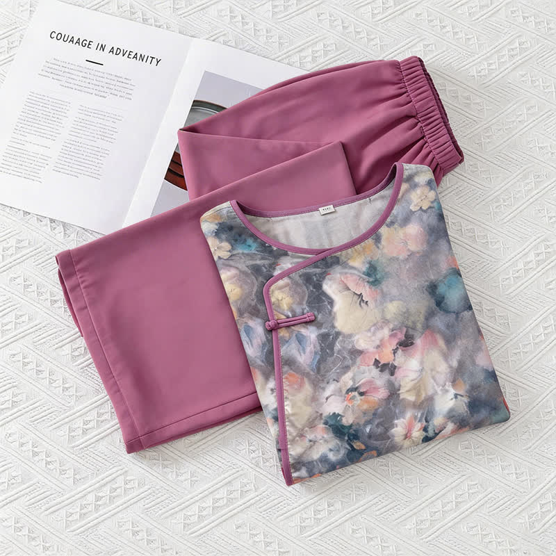 Künstlerisches Loungewear-Set mit floralem, orientalisch inspiriertem Muster - image 7