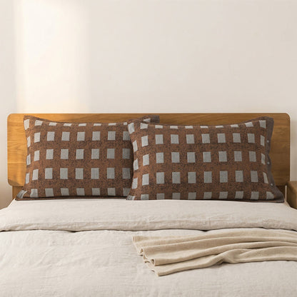 Moderne Jacquard-Baumwoll-Kissenbezüge (2 Stück) - Grau - 52 cm x 76 cm - image 0