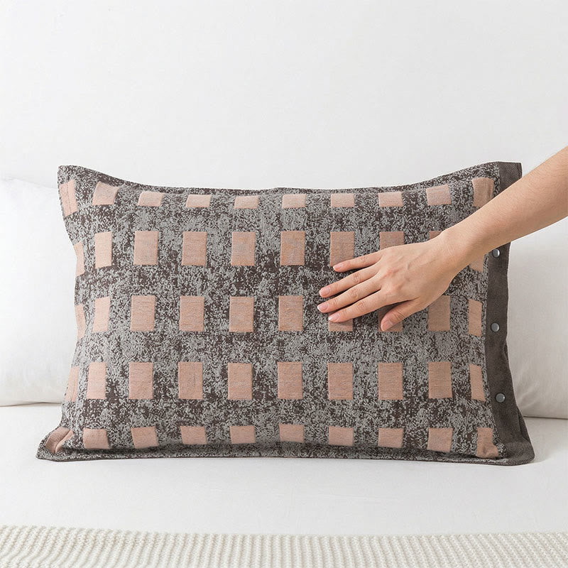 Moderne Jacquard-Baumwoll-Kissenbezüge (2 Stück) - Braun - 52 cm x 76 cm - image 2
