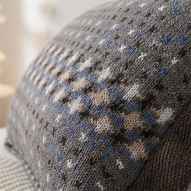 Jacquard-Strick-Kissenbezüge aus Baumwolle mit Knöpfen (2 Stück) - image 1