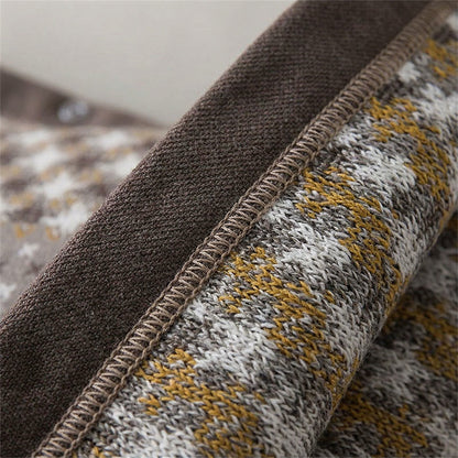 Jacquard-Strick-Kissenbezüge aus Baumwolle mit Knöpfen (2 Stück) - image 3