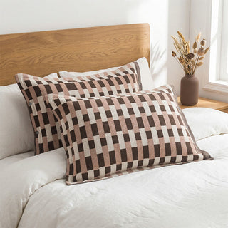 Kissenbezüge aus reiner Baumwolle mit gemischten Streifen (2 Stück) - Braun & Beige - 52 cm x 76 cm - image 0