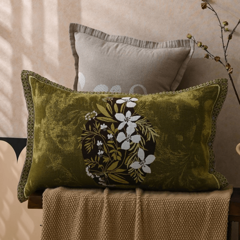 Kissenbezüge mit Blumenmuster aus reiner Baumwolle (2 Stück) - Grün - 80 cm x 54 cm - image 0