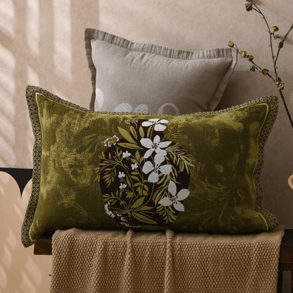 Kissenbezüge mit Blumenmuster aus reiner Baumwolle (2 Stück) - Grün - 80 cm x 54 cm - image 0