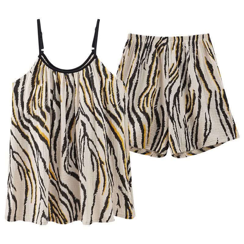 Tigerstreifen-Baumwollgaze-Cami-Pyjama - image 8