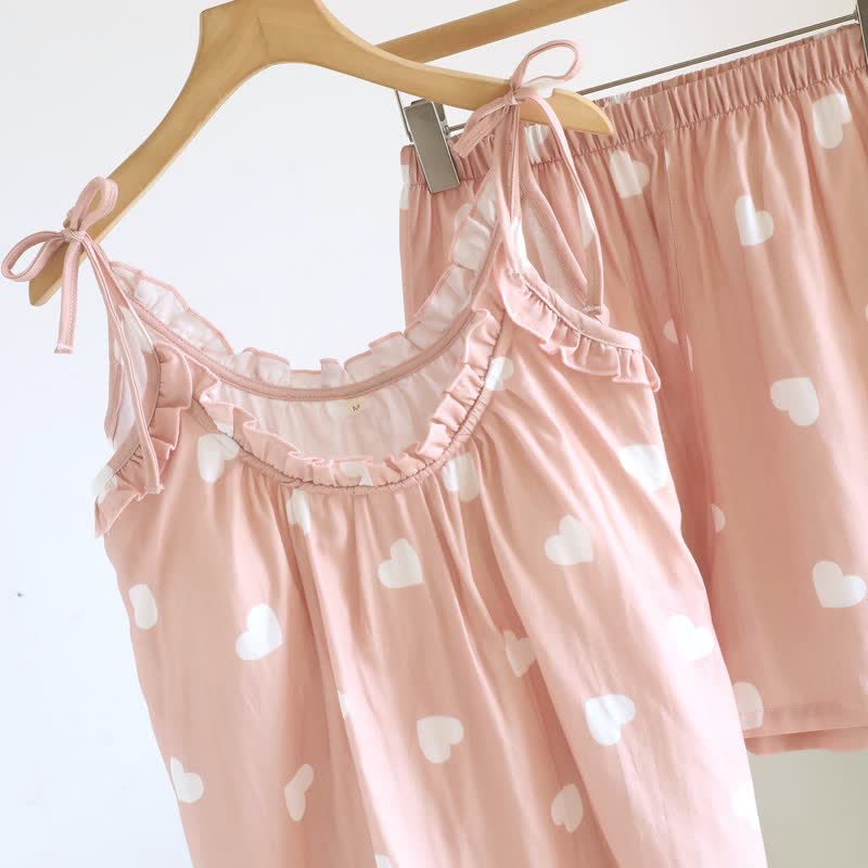 Baumwoll-Doppelgaze-Herz-Cami-Pyjama - image 5