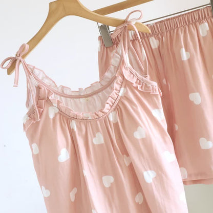 Baumwoll-Doppelgaze-Herz-Cami-Pyjama - image 5