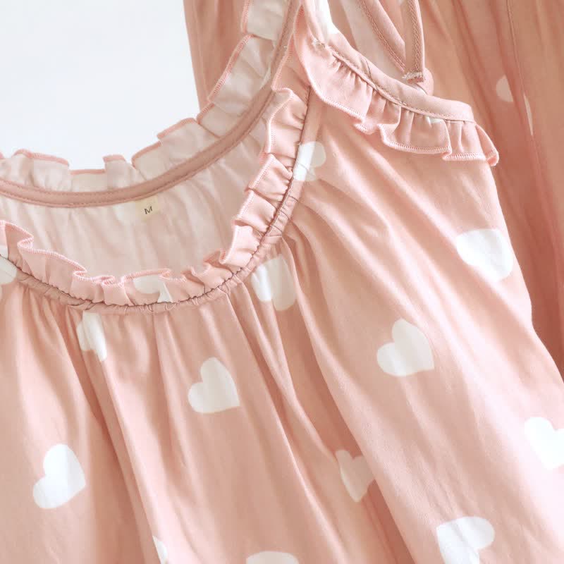 Baumwoll-Doppelgaze-Herz-Cami-Pyjama - image 7