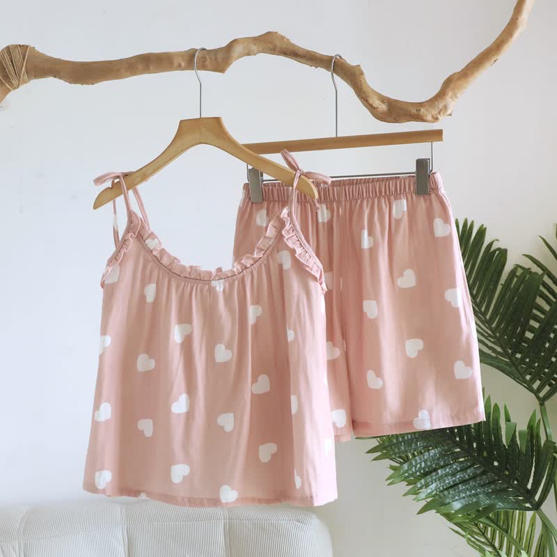 Baumwoll-Doppelgaze-Herz-Cami-Pyjama - image 4