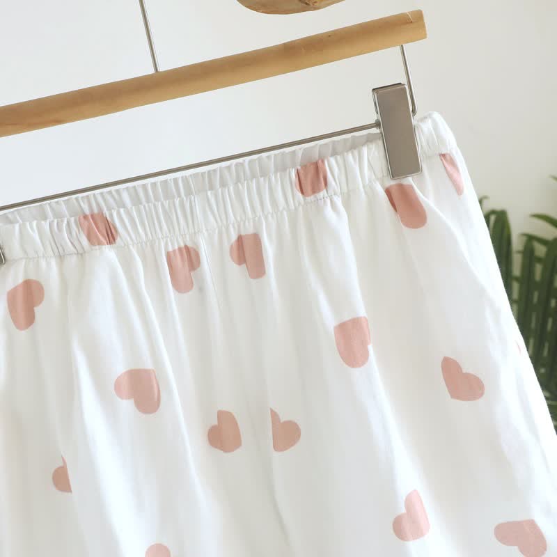 Pyjama mit Herzchenmuster aus doppellagigem Baumwoll-Doppelgaze - image 10