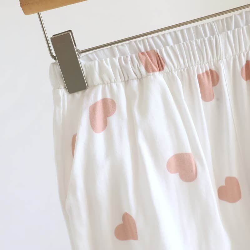 Pyjama mit Herzchenmuster aus doppellagigem Baumwoll-Doppelgaze - image 11
