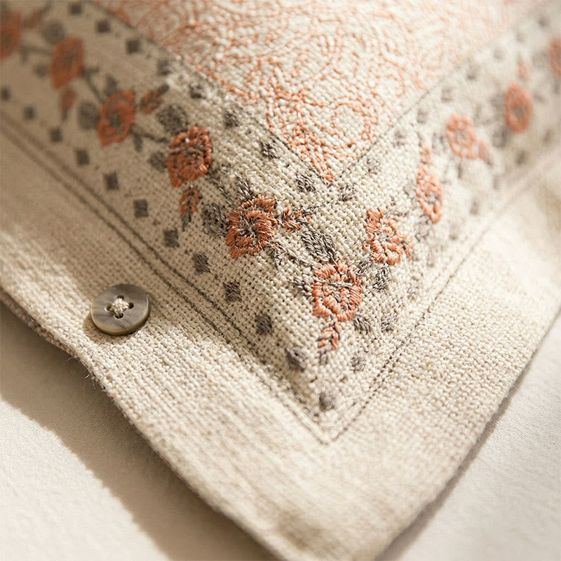 Vintage Rose Baumwoll-Leinen-Kissenbezüge (2 Stück) - image 1