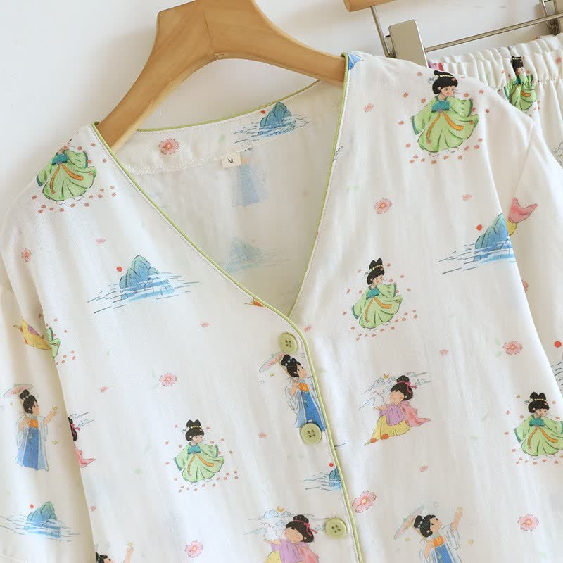 Vintage-Baumwollpyjama im orientalischen Prinzessinnen-Stil (3-teilig) - image 3