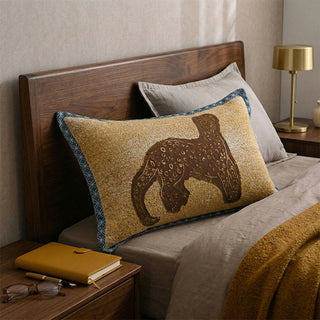 Kissenbezüge mit Leopardenmuster im Bohème-Jacquard-Stil (2 Stück) - Braun & Gelb - 80 cm x 54 cm - image 0