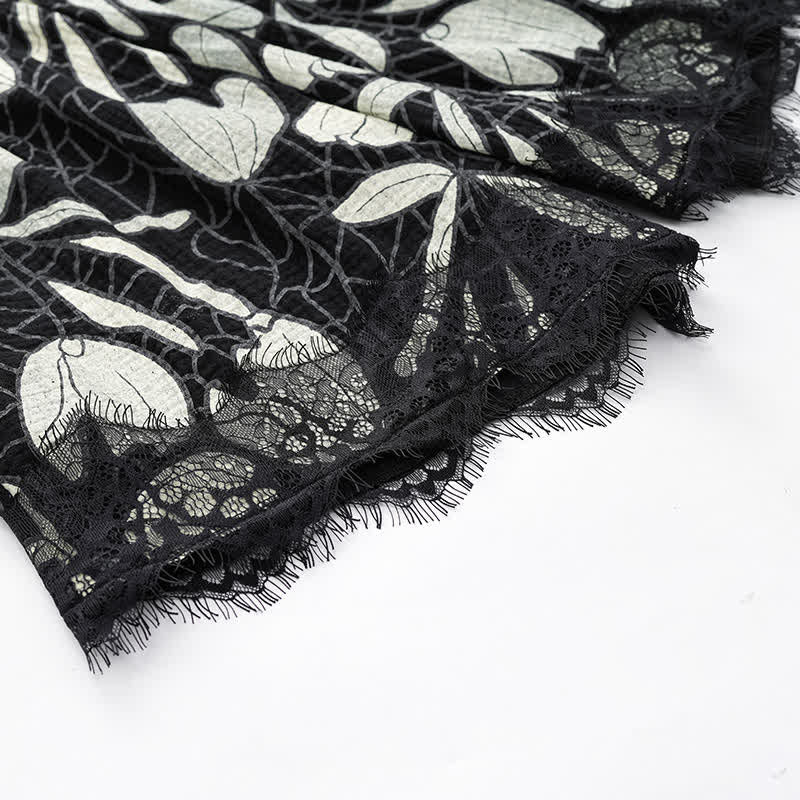 Pyjama aus Baumwolle mit abstraktem Blumenmuster (Top und Shorts) - image 7