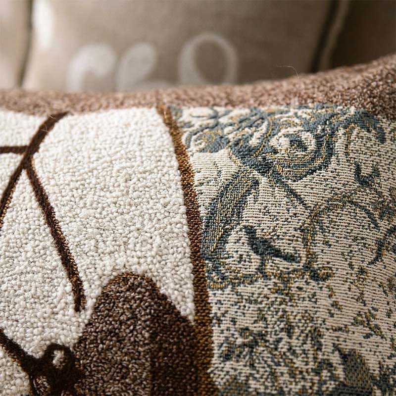 Kissenbezüge aus Baumwolle mit Pferde-Jacquard-Knopfmuster (2 Stück) - image 1