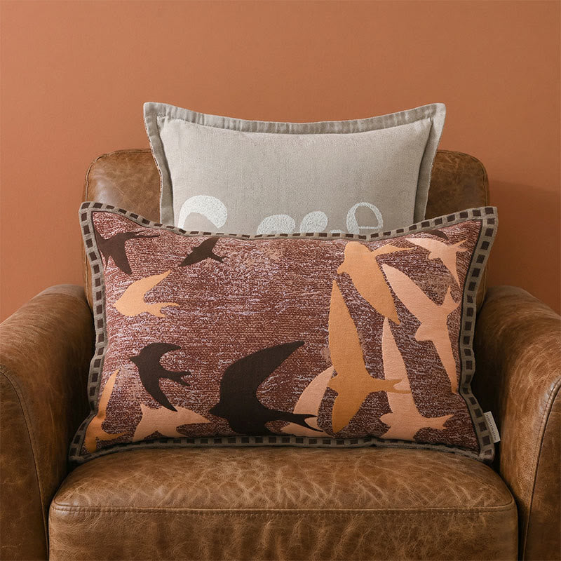 Kissenbezüge mit Vogel-Jacquard-Muster und Vintage-Knopfmuster (2 Stück) - image 1
