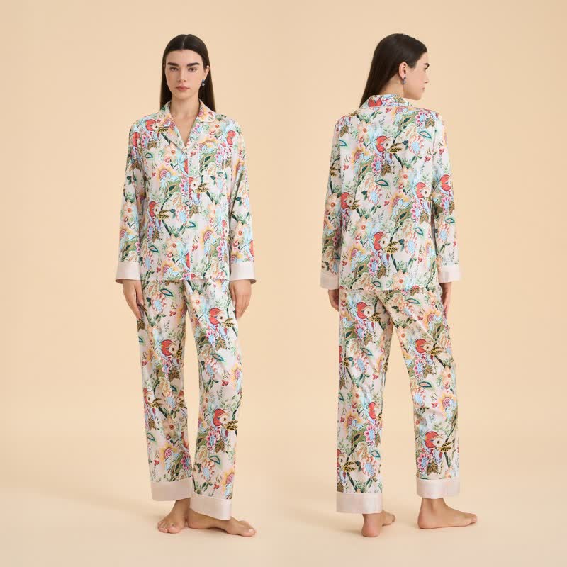 Pyjama-Set im tropischen Blumenstil - image 1