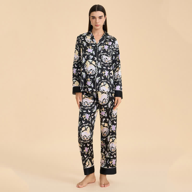 Pyjama-Set mit orientalischem Qilin-Print - image 2
