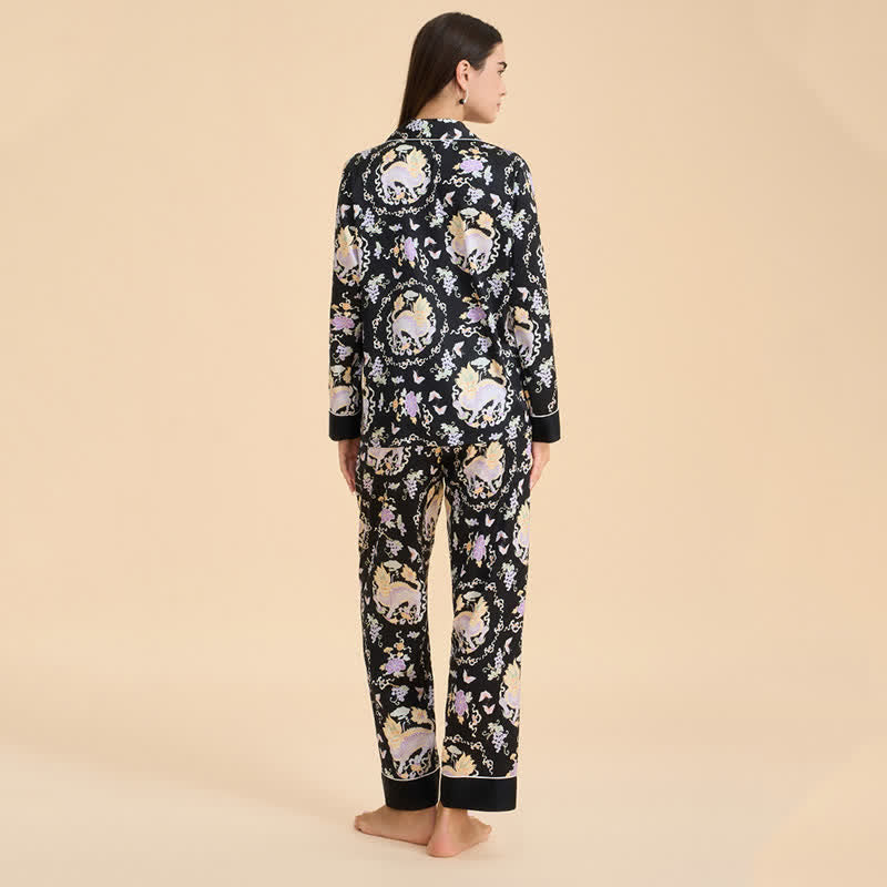 Pyjama-Set mit orientalischem Qilin-Print - image 5