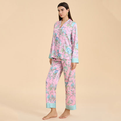 Künstlerisches blaues Pyjama-Set mit Blumenmuster - image 4
