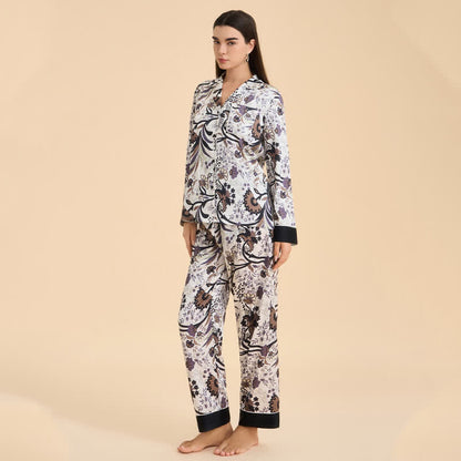 Vintage-Pyjama-Set mit Ranken- und Blumenmuster - image 4