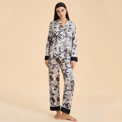 Vintage-Pyjama-Set mit Ranken- und Blumenmuster - image 2